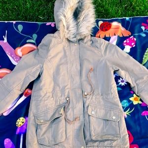 Divided H & M  women's parka coat beige size 4